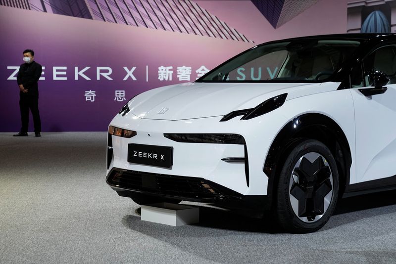 © Reuters. A Zeekr X is displayed at the Auto Shanghai show, in Shanghai, China April 18, 2023. REUTERS/Aly Song