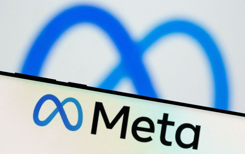 &copy; Reuters. FILE PHOTO: Meta Platforms Inc's logo is seen on a smartphone in this illustration picture taken October 28, 2021. REUTERS/Dado Ruvic/Illustration/File Photo/File Photo