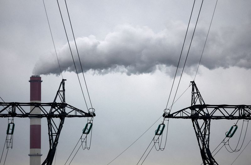 &copy; Reuters. Pylônes de lignes électriques à haute tension à Cordemais (Loire-Atlantique). /Photo prise le 12 décembre 2022/REUTERS/Stephane Mahe