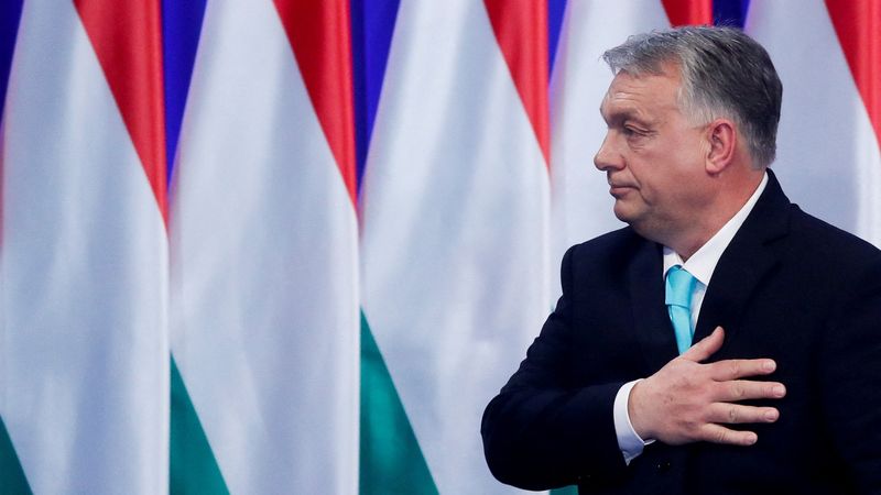 &copy; Reuters. Le Premier ministre hongrois Viktor Orban prononce son discours annuel sur l'état de la nation, à Budapest, en Hongrie. /Photo prise le 18 février 2023/REUTERS/Bernadett Szabo