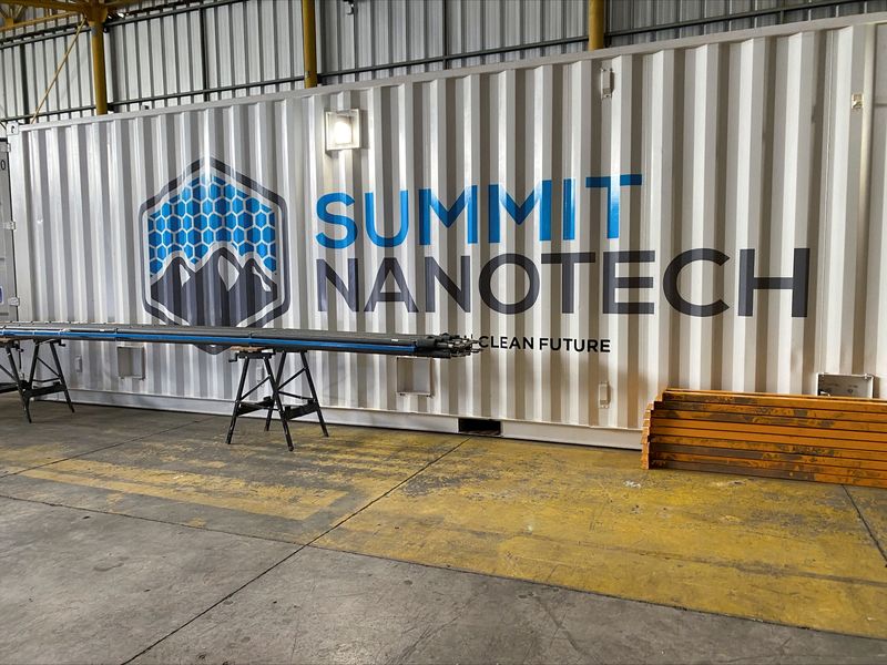&copy; Reuters. FILE PHOTO: The logo of direct lithium extraction developer Summit Nanotech Corp is seen in the company's warehouse in Santiago, Chile, April 20, 2023.  REUTERS/Ernest Scheyder