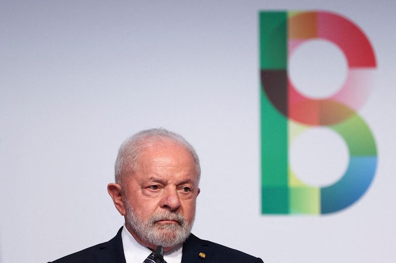 &copy; Reuters. FILE PHOTO: Brazil's President Luiz Inacio Lula da Silva looks on while attending a press conference during the Portugal-Brazil Summit, at Belem Cultural Centre in Lisbon, Portugal, April 22, 2023. REUTERS/Rodrigo Antunes