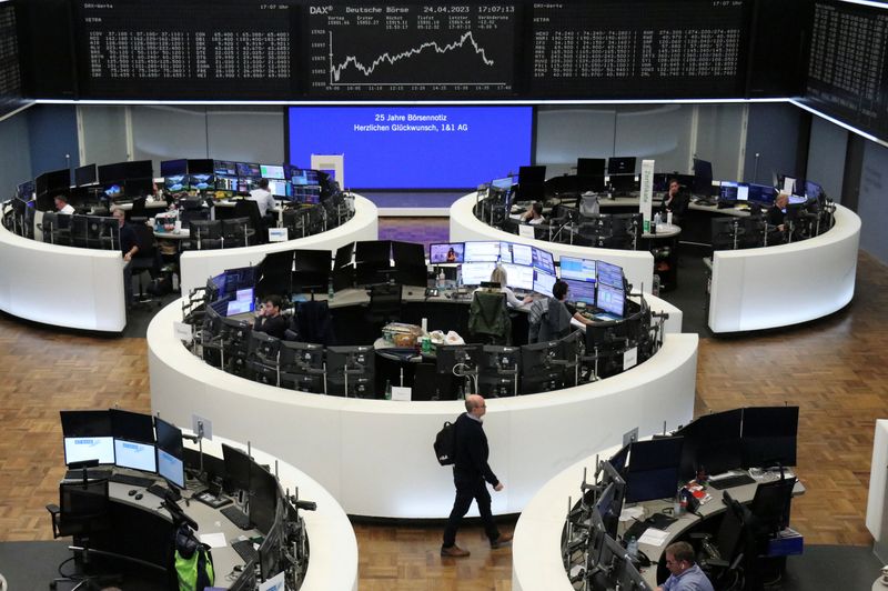 &copy; Reuters. La Bourse de Francfort, en Allemagne. /Photo prise le 24 avril 2023/REUTERS 