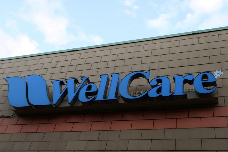 &copy; Reuters. FILE PHOTO: A sign for Wellcare, part of the Centene Corporation, is seen in Queens, New York, U.S., November 16, 2021. Picture taken November 16, 2021. REUTERS/Andrew Kelly
