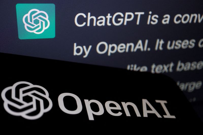 &copy; Reuters. FILE PHOTO: The logo of OpenAI is displayed near a response by its AI chatbot ChatGPT on its website, in this illustration picture taken February 9, 2023. REUTERS/Florence Lo/Illustration