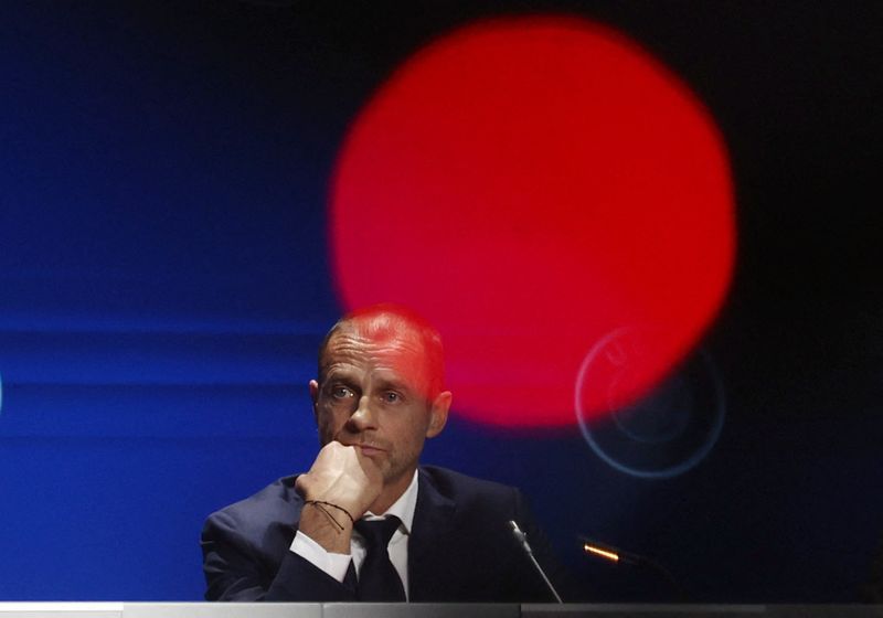 &copy; Reuters. Abril 5, 2023  
Foto de archivo del Presidente de la UEFA Aleksander Ceferin en el Congreso de la UEFA 
REUTERS/Pedro Nunes/ 
