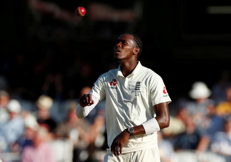 &copy; Reuters. FILE PHOTO: Cricket - Ashes 2019 - Fifth Test - England v Australia - Kia Oval, London, Britain - September 15, 2019  England's Jofra Archer   Action Images via Reuters/Andrew Boyers/File Photo