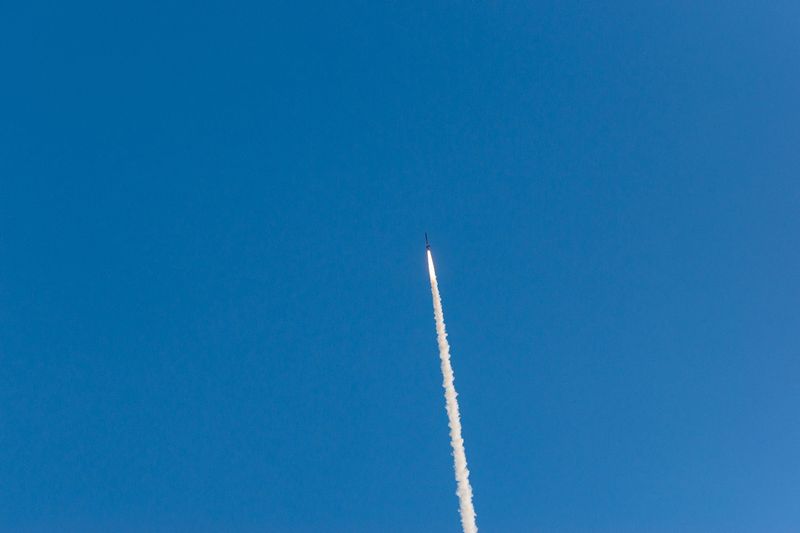 © Reuters. The TEXUS 58 research rocket launched by Sweden Space Corp (SSC), lifts off from the Esrange Space Center in Sweden April 24, 2023. Sweden Space Corp (SSC)/Handout via REUTERS  