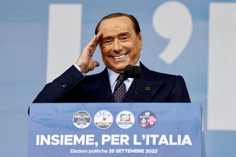 &copy; Reuters. Ex-premiê italiano Silvio Berlusconi durante evento de campanha em Roma
22/09/2022 REUTERS/Yara Nardi