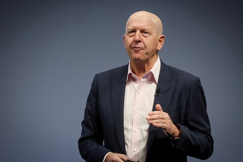 &copy; Reuters. FILE PHOTO: Goldman Sachs CEO David Solomon speaks during the Goldman Sachs Investor Day at Goldman Sachs Headquarters in New York City, U.S., February 28, 2023. REUTERS/Brendan McDermid