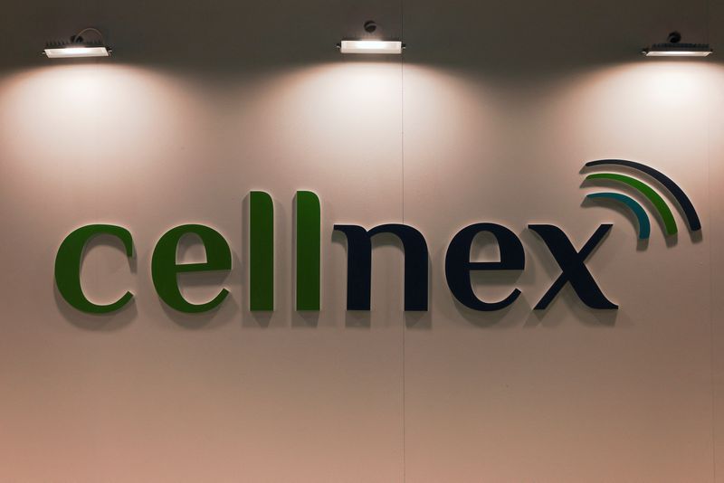 &copy; Reuters. FILE PHOTO: Cellnex's logo is displayed, during the GSMA's 2023 Mobile World Congress (MWC) in Barcelona, Spain March 1, 2023. REUTERS/Nacho Doce