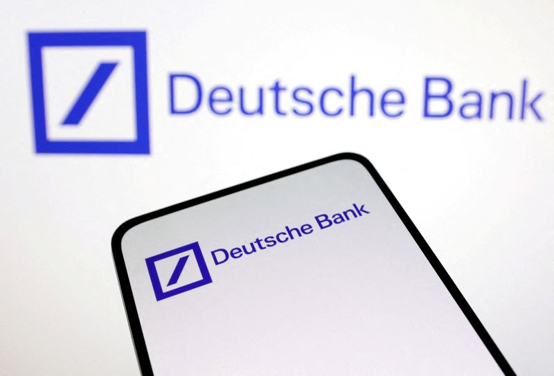 &copy; Reuters. Illustration du logo de la banque allemande Deutsche Bank. /Illustration créée le 12 mars 2023/REUTERS/Dado Ruvic