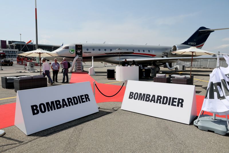 &copy; Reuters. A Bombardier Global 6500 aircraft is pictured during the European Business Aviation Convention & Exhibition (EBACE) in Geneva, Switzerland, May 23, 2022. REUTERS/Denis Balibouse