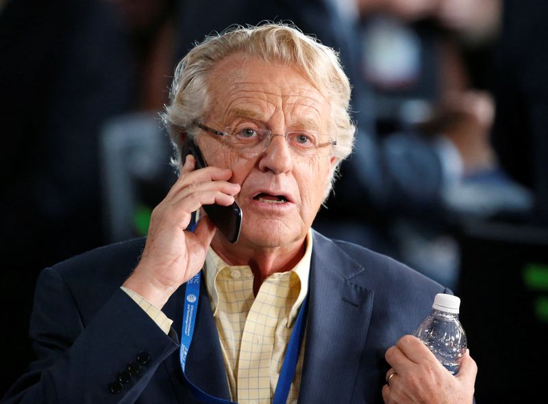 &copy; Reuters. FILE PHOTO: Television personality Jerry Springer at the Democratic National Convention in Philadelphia, Pennsylvania, U.S. July 25, 2016. REUTERS/Lucy Nicholson/File Photo