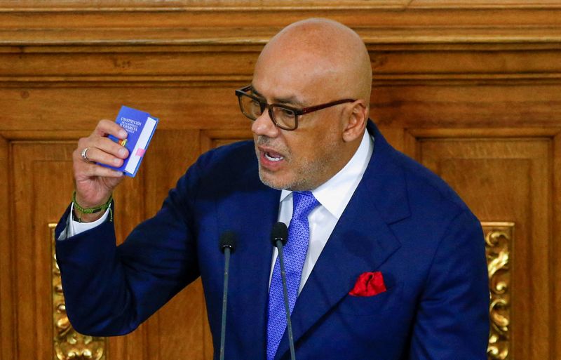 © Reuters. FOTO DE ARCHIVO: Jorge Rodríguez pronuncia un discurso tras jurar como presidente de la Asamblea Nacional de Venezuela para un nuevo periodo durante la apertura del periodo legislativo 2023, en Caracas, Venezuela 5 de enero de 2023. REUTERS/Leonardo Fernández Viloria