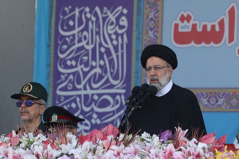 &copy; Reuters. الرئيس الإيراني إبراهيم رئيسي في طهران يوم 18 أبريل نيسان 2023. صورة من وكالة غرب آسيا للأنباء. 