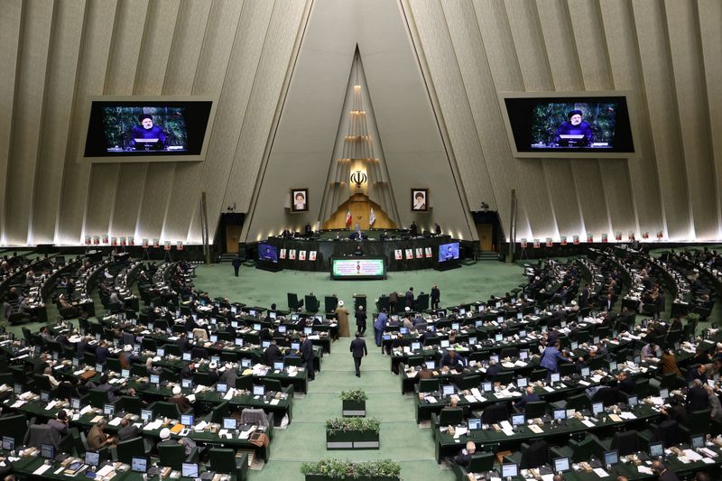 &copy; Reuters. جلسة للبرلمان الإيراني في العاصمة طهران في 22 يناير كانون الأول 2023. صورة حصلت عليها رويترز من وكالة غرب آسيا للأنباء.