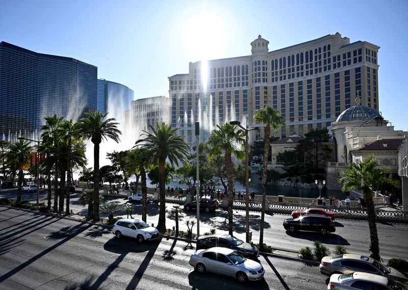 &copy; Reuters. FILE PHOTO: The Bellagio hotel and casino is seen along the Las Vegas strip after MGM Resorts International announced it was selling the resort and Circus Circus in separate deals in Las Vegas, Nevada, U.S. October 15, 2019.  REUTERS/David Becker