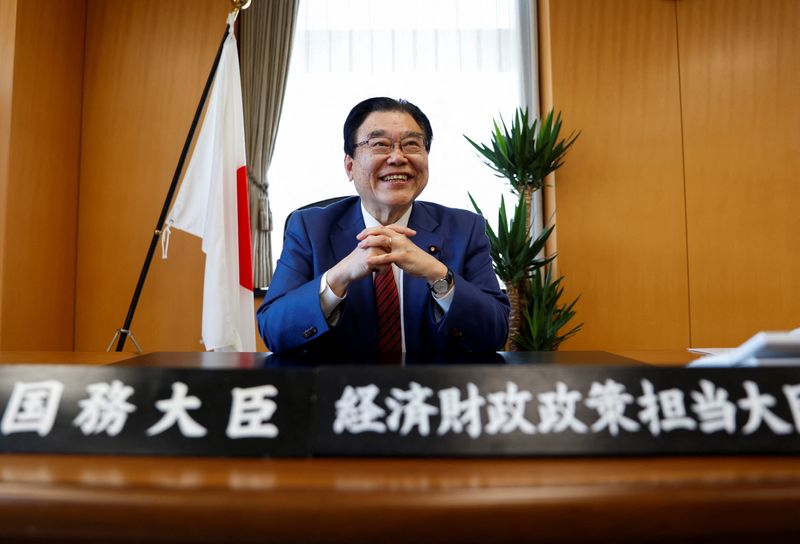 &copy; Reuters. Japan's Minister for Economic Revitalisation Shigeyuki Goto speaks during an interview with Reuters in Tokyo, Japan May 2, 2023.  REUTERS/Issei Kato