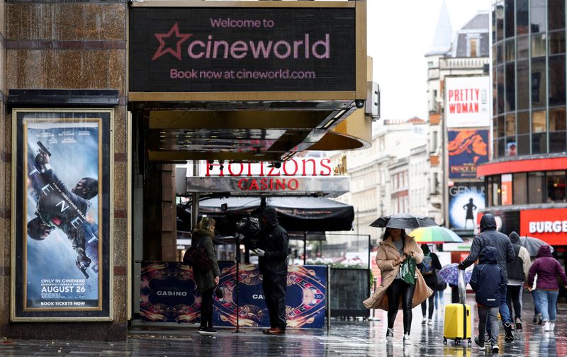 &copy; Reuters. FILE PHOTO: A Cineworld in Leicester Square, London, Britain, October 4, 2020. REUTERS/Henry Nicholls/File Photo
