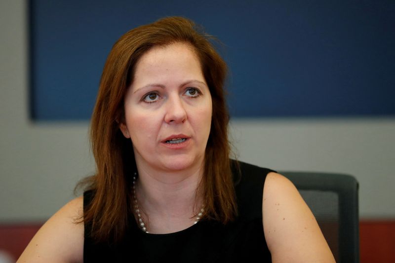&copy; Reuters. FILE PHOTO: Anastasia Titarchuk, chief investment officer of the New York State Common Retirement Fund, speaks during a Reuters investment summit in New York City, U.S., November 4, 2019. REUTERS/Lucas Jackson/File Photo