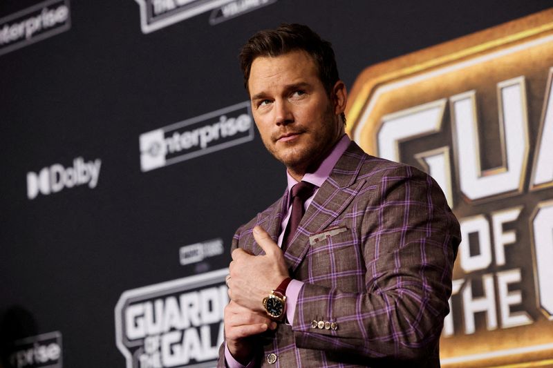 &copy; Reuters. Chris Pratt durante estreia mundial de "Guardiões da Galáxia Vol. 3", em Los Angeles, EUA
27/04/2023
REUTERS/Mario Anzuoni