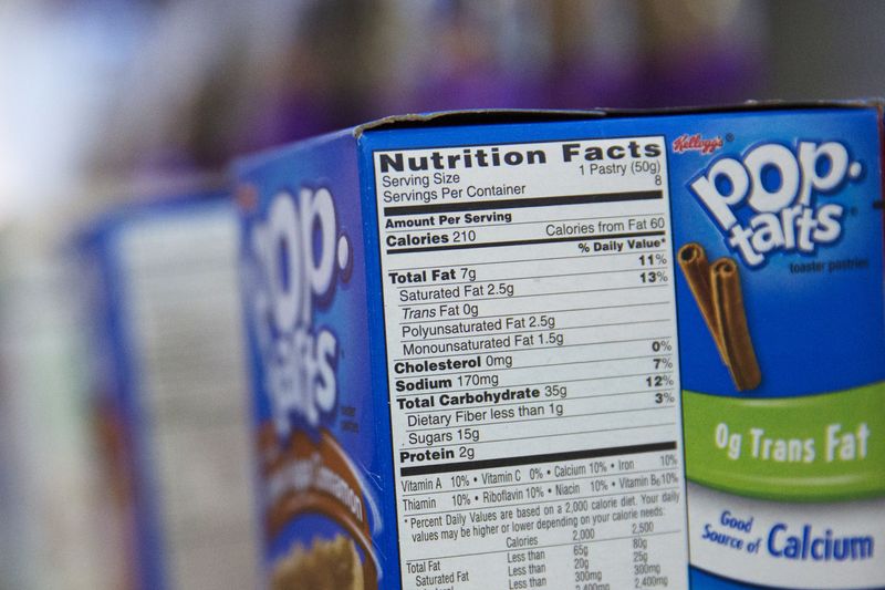 &copy; Reuters. FILE PHOTO: The Nutrition Facts label is seen on a box of Pop Tarts at a store in New York February 27, 2014.  REUTERS/Brendan McDermid