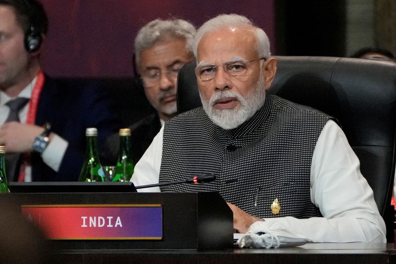 &copy; Reuters. Photo d'archives du Premier ministre indien Narendra Modi prenant la parole lors du sommet des dirigeants du G20 à Nusa Dua, à Bali, en Indonésie. /Photo prise le mardi 15 novembre 2022/REUTERS/Dita Alangkara 