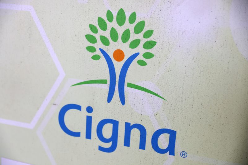 &copy; Reuters. Signage for Cigna is pictured at a health facility in Queens, New York City, U.S., November 30, 2021. REUTERS/Andrew Kelly