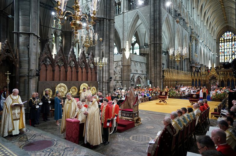 &copy; Reuters. Rei Charles III durante cerimônia de sua coroação na Abadia de Westminster, Londres. Jonathan Brady/Pool via REUTERS