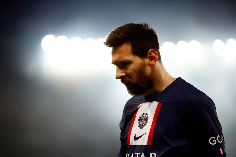 &copy; Reuters. Lionel Messi durante partida do PSG pela Liga dos Campeões, em Paris, França
14/02/2023
REUTERS/Sarah Meyssonnier