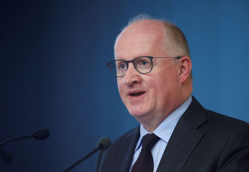 &copy; Reuters. FILE PHOTO: European Central Bank chief economist Philip Lane speaks during a lecture at the University of Cyprus in Nicosia, Cyprus April 5, 2023. REUTERS/Yiannis Kourtoglou