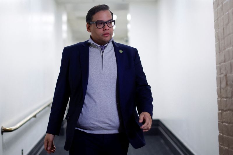 &copy; Reuters. FILE PHOTO: U.S. Representative George Santos (R-NY) departs after a Republican conference meeting on Capitol in Washington, U.S. January 10, 2023.  REUTERS/Jonathan Ernst