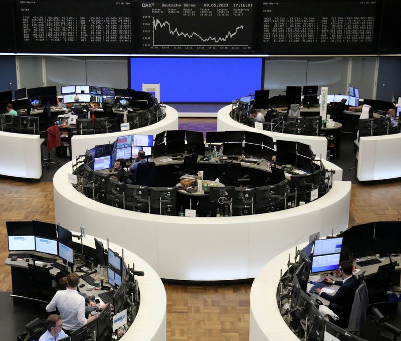 &copy; Reuters. مؤشر الأسهم الألمانية داكس في بورصة فرانكفورت يوم الثلاثاء في صورة لرويترز.