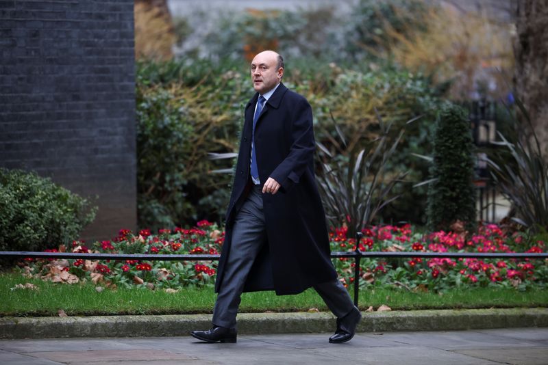 &copy; Reuters. FILE PHOTO: Director of the Number 10 Policy Unit Andrew Griffith walks outside Downing Street after a COBR meeting, in London, Britain February 22, 2022. REUTERS/Henry Nicholls