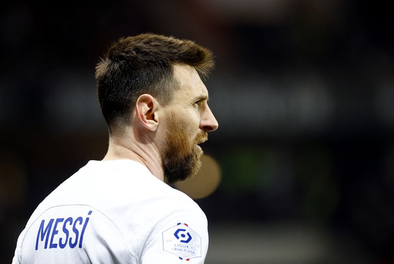 &copy; Reuters. Lionel Messi durante partida do PSG contra po Nice pelo Campeonato Francês
08/04/2023 REUTERS/Eric Gaillard