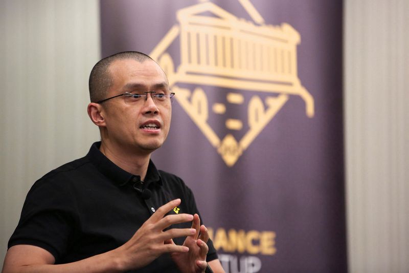 &copy; Reuters. FILE PHOTO: Zhao Changpeng, founder and chief executive officer of Binance speaks during an event in Athens, Greece, November 25, 2022. REUTERS/Costas Baltas