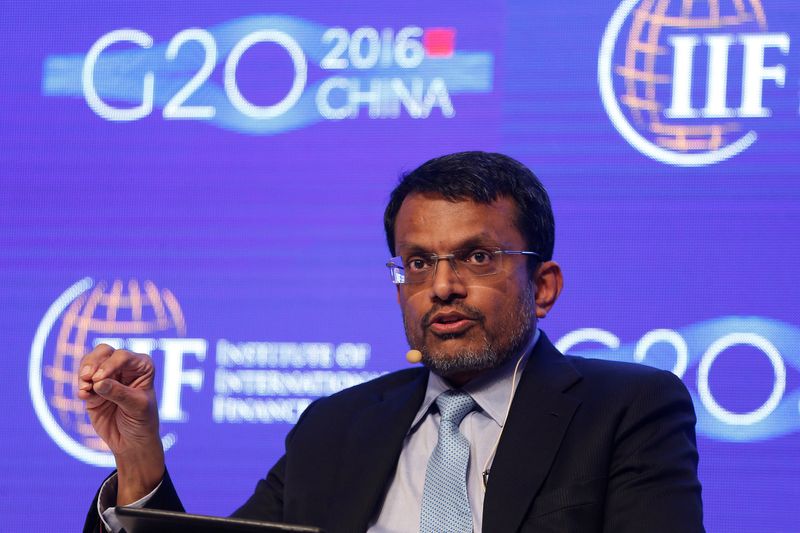 &copy; Reuters. FILE PHOTO: Ravi Menon, Managing Director of the Monetary Authority of Singapore, attends a conference during the 2016 IIF G20 Conference at the financial district of Pudong in Shanghai, China, February 25, 2016. REUTERS/Aly Song