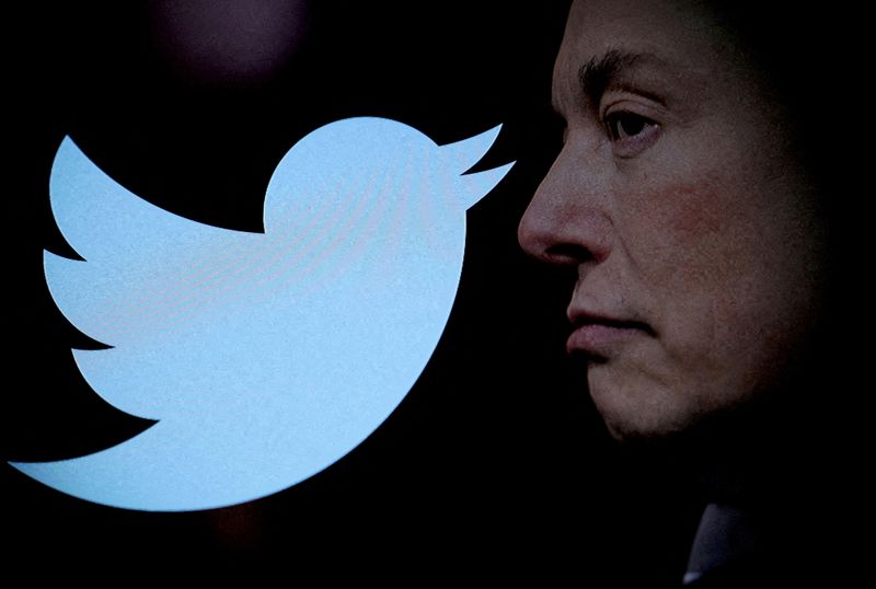 &copy; Reuters. Illustration d'archives qui montre la photo d'Elon Musk et le logo Twitter. /Faite le 27 octobre 2022/REUTERS/Dado Ruvic