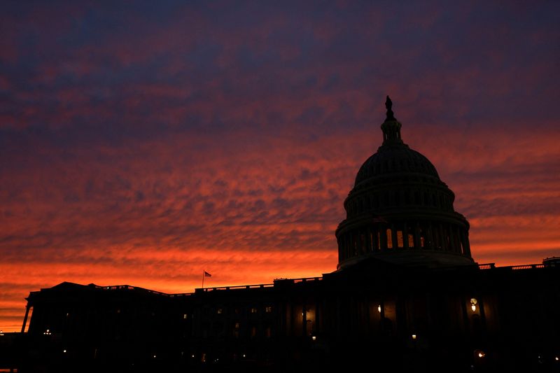 &copy; Reuters. FILE PHOTO: The U.S. Capitol building is seen at sunset after a sixth round of voting for a new Speaker of the U.S. House failed to elect a new Speaker on the second day of the 118th Congress at the U.S. Capitol in Washington, U.S., January 4, 2023 REUTER