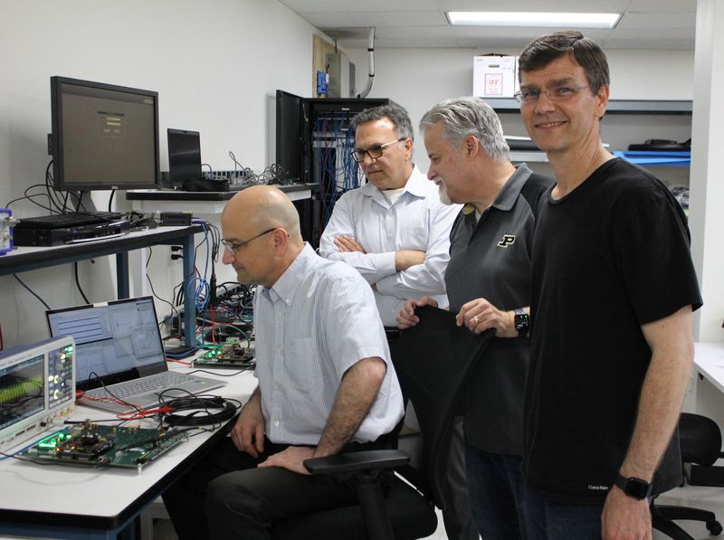 &copy; Reuters. The team from Silicon Valley automotive ethernet chip startup Ethernovia, from left to right - Hossein Sederat, CTO and Co-Founder, Ramin Shirani, CEO and Co-Founder, Roy Myers, SVP of Engineering and Co-Founder, and Darren Engelkemier, VP of Silicon Engi