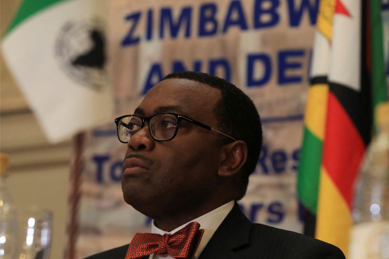 &copy; Reuters. African Development Bank (AfDB) President Akinwumi Adesina attends a meeting in Harare, Zimbabwe February 23, 2023.REUTERS/Philimon Bulawayo