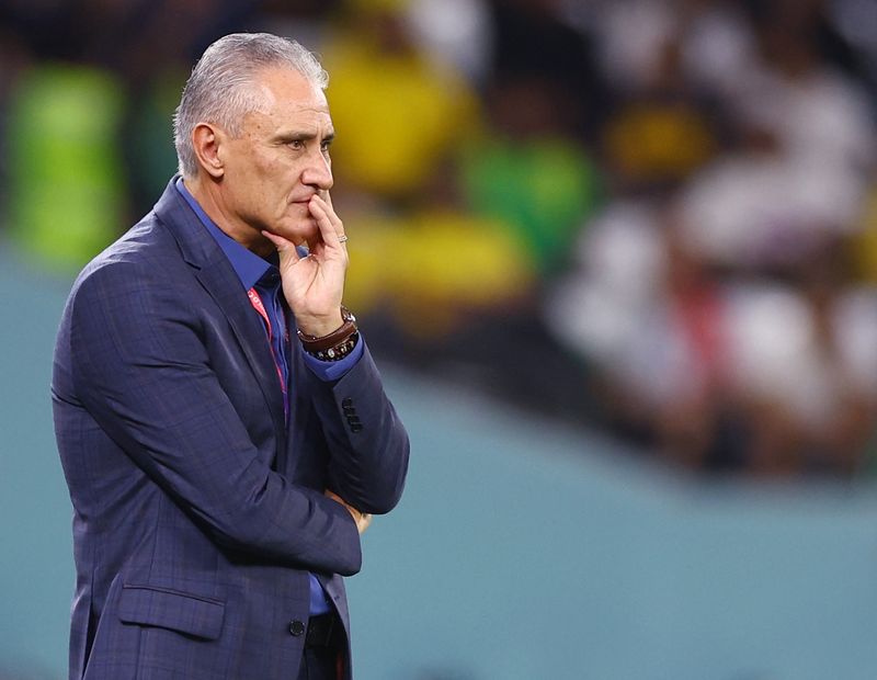 &copy; Reuters. Tite durante partida entre Brasil e Croácia pelas quartas de final da Copa do Mundo do Catar
09/12/2022 REUTERS/Matthew Childs