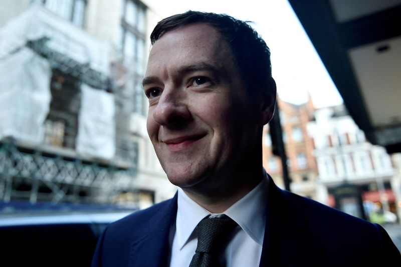 &copy; Reuters. FILE PHOTO: Former British finance minister George Osborne arrives at the Evening Standard officesin London, Britain, May 2, 2017. REUTERS/Hannah McKay/