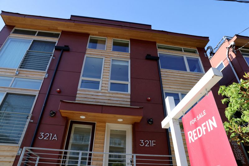 &copy; Reuters. FILE PHOTO: A "For Sale" sign is posted outside a residential home in the Queen Anne neighborhood of Seattle, Washington, U.S. May 14, 2021. REUTERS/Karen Ducey/