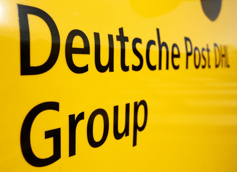 &copy; Reuters. FILE PHOTO: The logo of German postal and logistics group Deutsche Post DHL is seen on the delivery car "Street Scooter" in Aachen, Germany, August 23, 2016.      REUTERS/Thilo Schmuelgen
