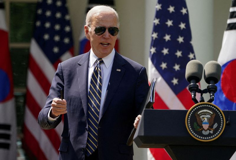 &copy; Reuters. Presidente dos EUA, Joe Biden, durante visita do presidente sul-coreano, em Washington, EUA
26/04/2023
REUTERS/Kevin Lamarque