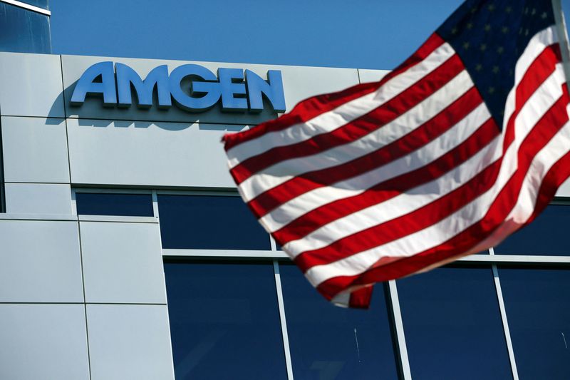 &copy; Reuters. FILE PHOTO: An Amgen sign is seen at the company's office in South San Francisco, California October 21, 2013. REUTERS/Robert Galbraith/