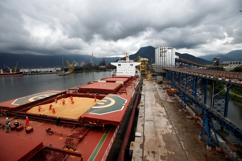 &copy; Reuters. Carregamento de soja no terminal Tiplam, em Santos.  REUTERS/Paulo Whitaker