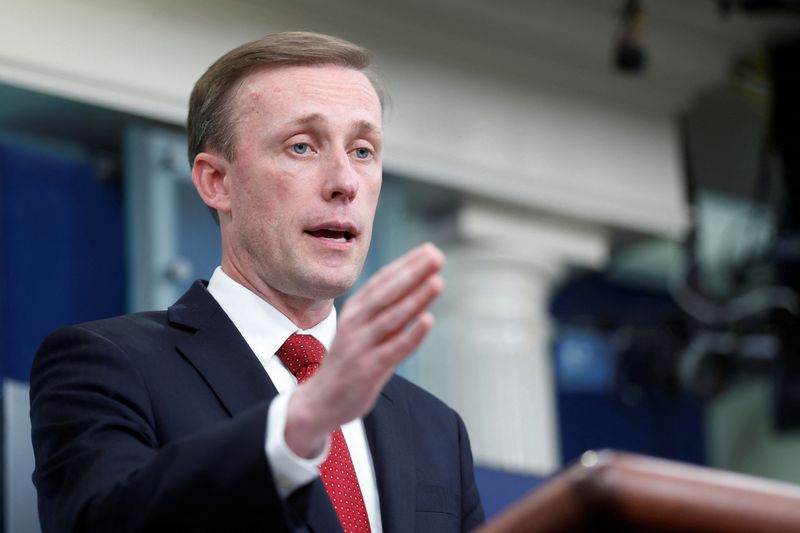 &copy; Reuters. FILE PHOTO: White House National Security Advisor Jake Sullivan addresses the daily press briefing at the White House in Washington, U.S. September 30, 2022.  REUTERS/Jonathan Ernst